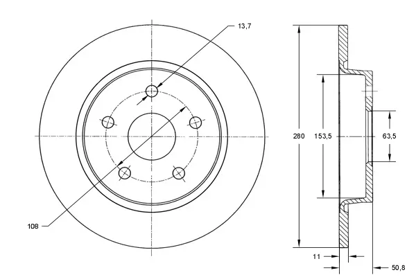 Bremsscheibe Hinterachse TOMEX Brakes TX 73-01
