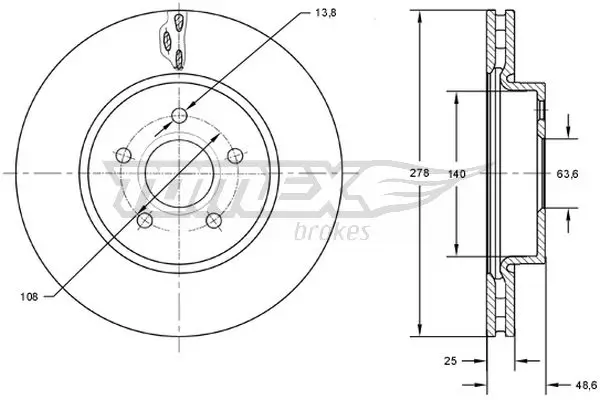 Bremsscheibe TOMEX Brakes TX 73-02