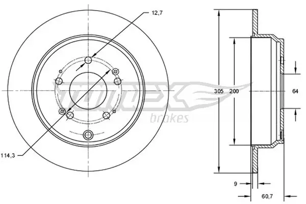 Bremsscheibe TOMEX Brakes TX 73-04 Bild Bremsscheibe TOMEX Brakes TX 73-04