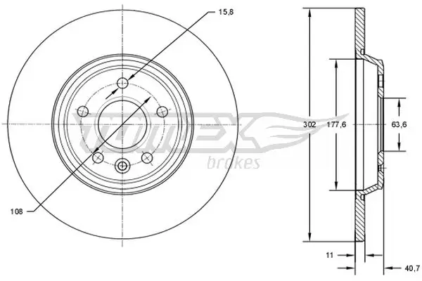 Bremsscheibe Hinterachse TOMEX Brakes TX 73-08