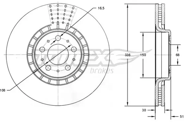Bremsscheibe Vorderachse TOMEX Brakes TX 73-09