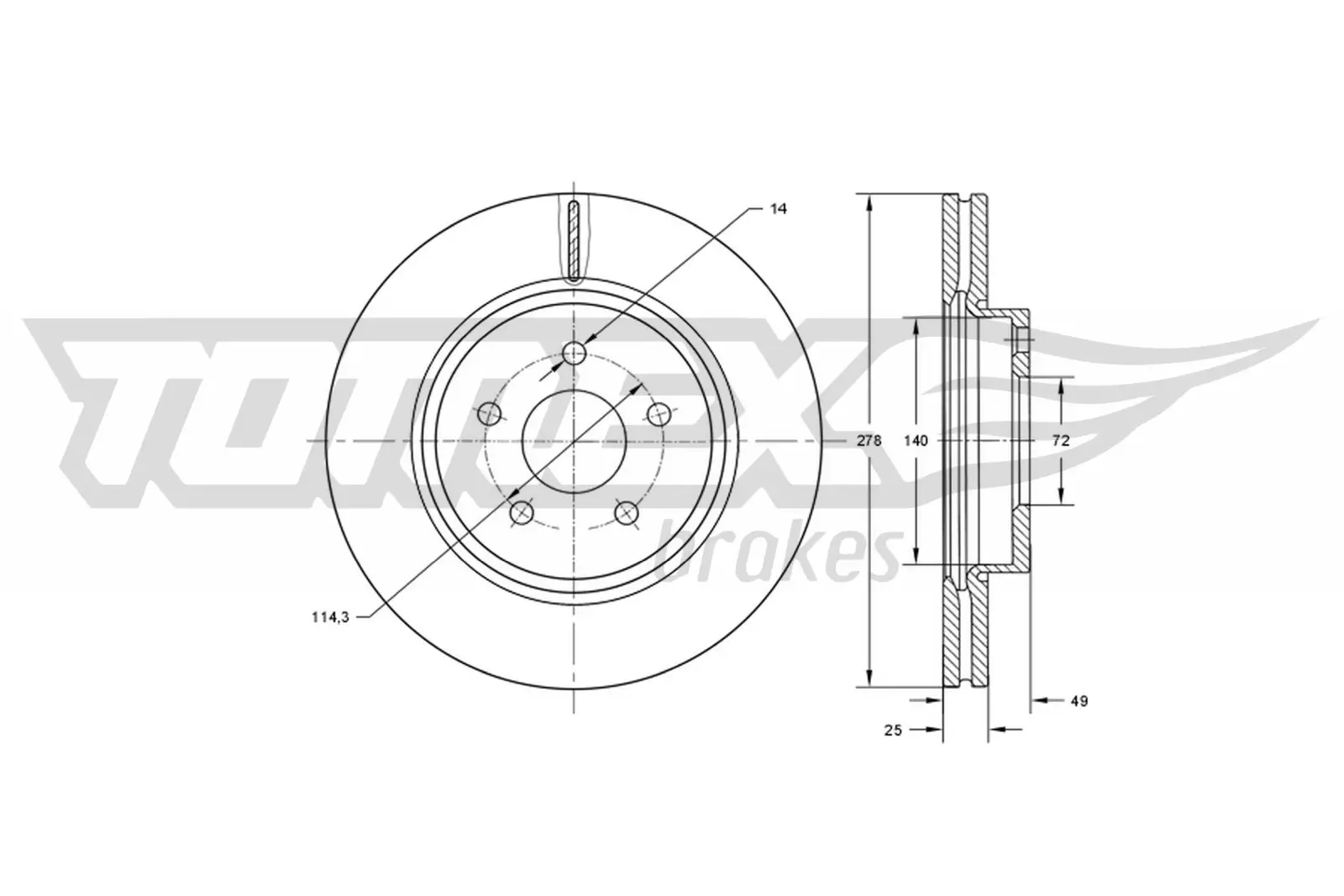 Bremsscheibe Vorderachse TOMEX Brakes TX 73-18