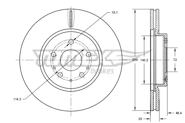 Bremsscheibe Vorderachse TOMEX Brakes TX 73-22