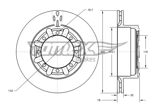 Bremsscheibe TOMEX Brakes TX 73-49