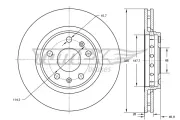 Bremsscheibe Vorderachse TOMEX Brakes TX 73-53