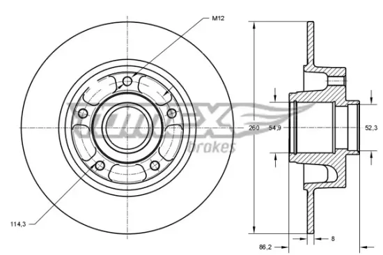 Bremsscheibe Hinterachse TOMEX Brakes TX 73-561 Bild Bremsscheibe Hinterachse TOMEX Brakes TX 73-561