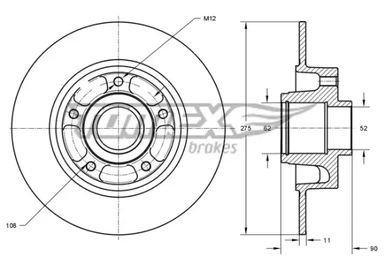 Bremsscheibe TOMEX Brakes TX 73-591 Bild Bremsscheibe TOMEX Brakes TX 73-591