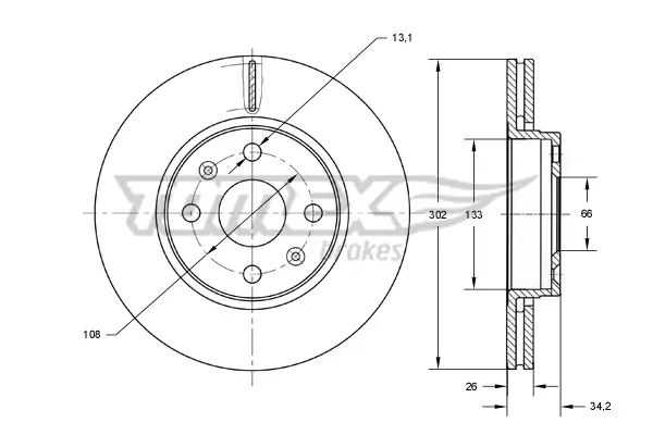 Bremsscheibe Vorderachse TOMEX Brakes TX 73-62