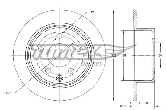 Bremsscheibe Hinterachse TOMEX Brakes TX 73-66 Bild Bremsscheibe Hinterachse TOMEX Brakes TX 73-66