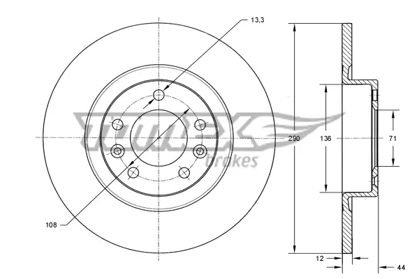 Bremsscheibe TOMEX Brakes TX 73-68