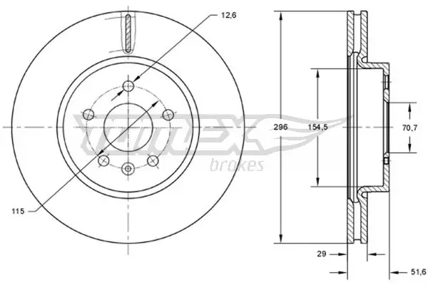 Bremsscheibe Vorderachse TOMEX Brakes TX 73-69