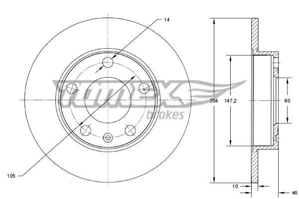 Bremsscheibe TOMEX Brakes TX 73-72