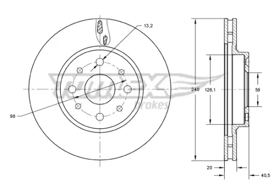 Bremsscheibe Vorderachse TOMEX Brakes TX 73-73 Bild Bremsscheibe Vorderachse TOMEX Brakes TX 73-73