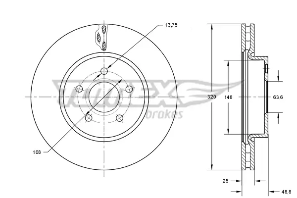 Bremsscheibe Vorderachse TOMEX Brakes TX 73-91