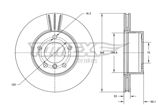 Bremsscheibe Vorderachse TOMEX Brakes TX 73-98 Bild Bremsscheibe Vorderachse TOMEX Brakes TX 73-98
