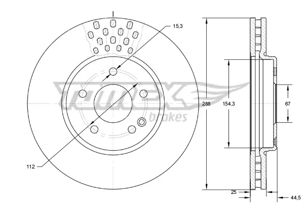 Bremsscheibe Vorderachse TOMEX Brakes TX 74-09