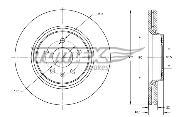 Bremsscheibe Hinterachse TOMEX Brakes TX 74-14