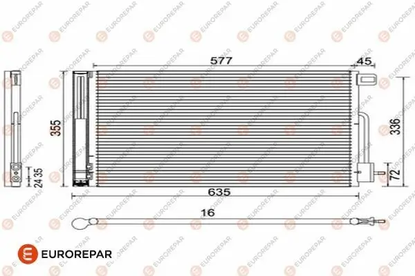 Kondensator, Klimaanlage EUROREPAR 1610161480