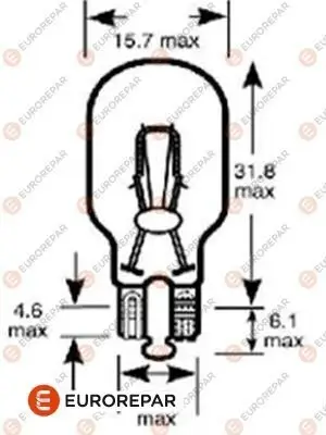 Glühlampe, Blinkleuchte 12 V hinten links hinten rechts 16 W W16W EUROREPAR 1616431780