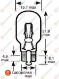 Glühlampe, Blinkleuchte 12 V hinten links hinten rechts 16 W W16W EUROREPAR 1616431780