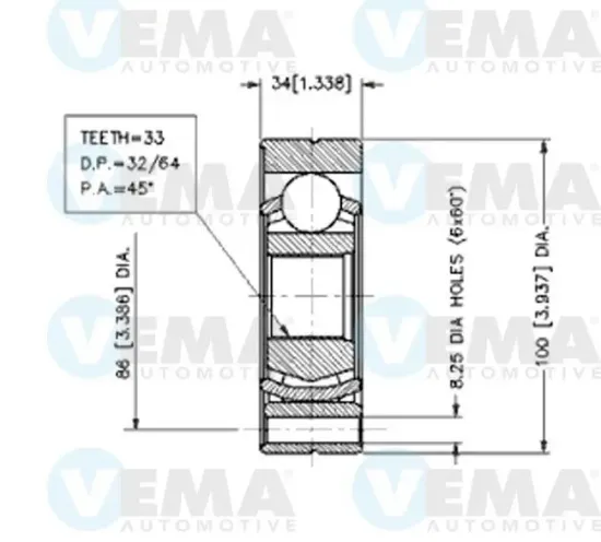 Gelenksatz, Antriebswelle VEMA 18383 Bild Gelenksatz, Antriebswelle VEMA 18383