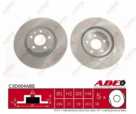 Bremsscheibe Vorderachse ABE C3D004ABE Bild Bremsscheibe Vorderachse ABE C3D004ABE