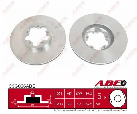 Bremsscheibe Vorderachse ABE C3G036ABE Bild Bremsscheibe Vorderachse ABE C3G036ABE