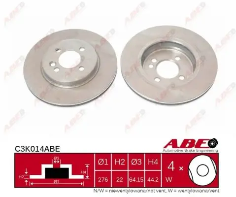 Bremsscheibe Vorderachse ABE C3K014ABE Bild Bremsscheibe Vorderachse ABE C3K014ABE