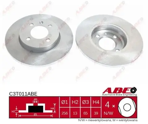 Bremsscheibe Vorderachse ABE C3T011ABE Bild Bremsscheibe Vorderachse ABE C3T011ABE