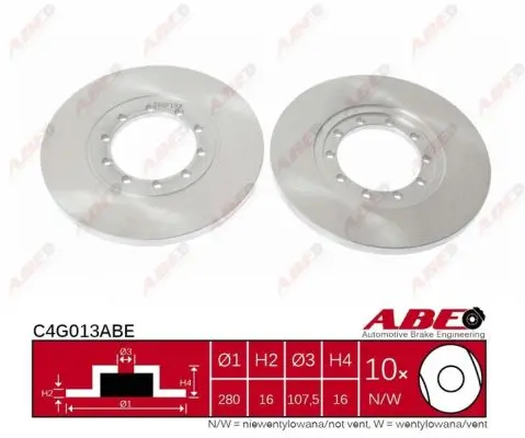 Bremsscheibe Hinterachse ABE C4G013ABE Bild Bremsscheibe Hinterachse ABE C4G013ABE