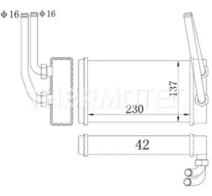 Wärmetauscher, Innenraumheizung THERMOTEC D6G009TT Bild Wärmetauscher, Innenraumheizung THERMOTEC D6G009TT