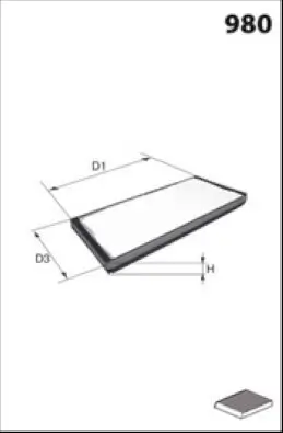 Filter, Innenraumluft MISFAT HB316 Bild Filter, Innenraumluft MISFAT HB316