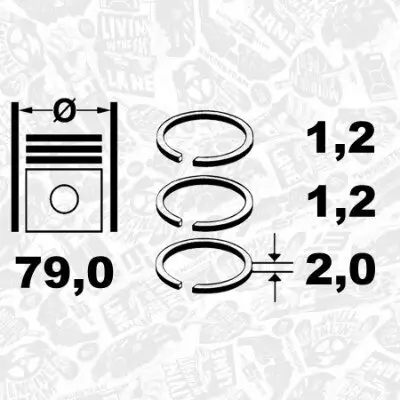 Kolbenringsatz ET ENGINETEAM R1003700 Bild Kolbenringsatz ET ENGINETEAM R1003700