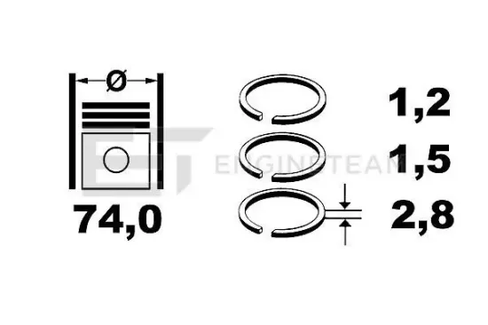 Kolbenringsatz ET ENGINETEAM R1005900 Bild Kolbenringsatz ET ENGINETEAM R1005900