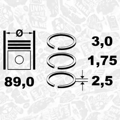 Kolbenringsatz ET ENGINETEAM R1008700 Bild Kolbenringsatz ET ENGINETEAM R1008700