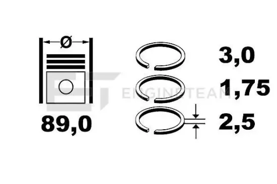 Kolbenringsatz ET ENGINETEAM R1008800 Bild Kolbenringsatz ET ENGINETEAM R1008800