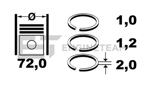 Kolbenringsatz ET ENGINETEAM R1009400 Bild Kolbenringsatz ET ENGINETEAM R1009400
