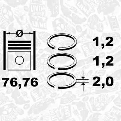 Kolbenringsatz ET ENGINETEAM R1009925 Bild Kolbenringsatz ET ENGINETEAM R1009925