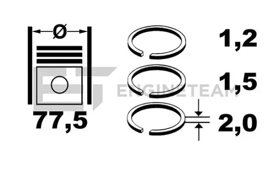 Kolbenringsatz ET ENGINETEAM R1010250 Bild Kolbenringsatz ET ENGINETEAM R1010250