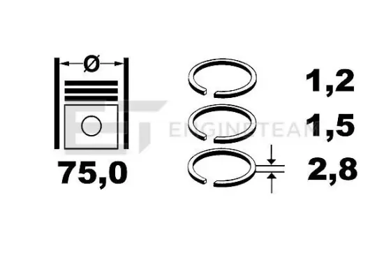 Kolbenringsatz ET ENGINETEAM R4000100 Bild Kolbenringsatz ET ENGINETEAM R4000100