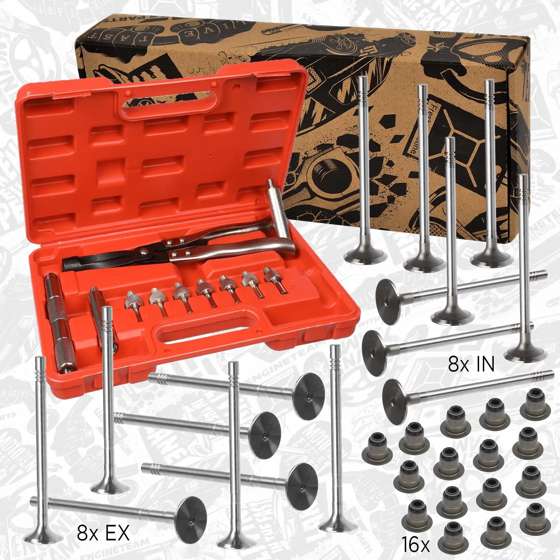 Ventilsatz, Einlass-/Auslassventil Einlassseite Auslassseite ET ENGINETEAM VS0021VR3