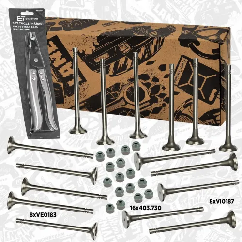 Ventilsatz, Einlass-/Auslassventil Einlassseite Auslassseite ET ENGINETEAM VS0026 Bild Ventilsatz, Einlass-/Auslassventil Einlassseite Auslassseite ET ENGINETEAM VS0026