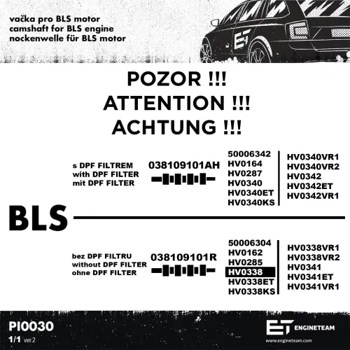 Nockenwellensatz ET ENGINETEAM HV0338 Bild Nockenwellensatz ET ENGINETEAM HV0338