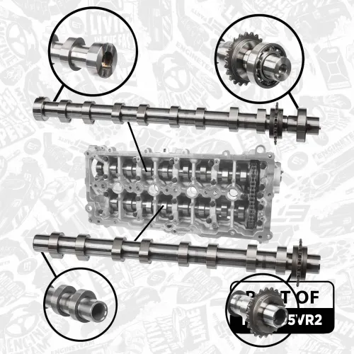Nockenwellensatz Einlassseite Auslassseite Einlassseite Auslassseite ET ENGINETEAM HV0465VR2 Bild Nockenwellensatz Einlassseite Auslassseite Einlassseite Auslassseite ET ENGINETEAM HV0465VR2