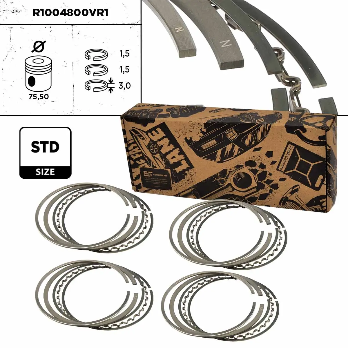 Kolbenringsatz ET ENGINETEAM R1004800VR1