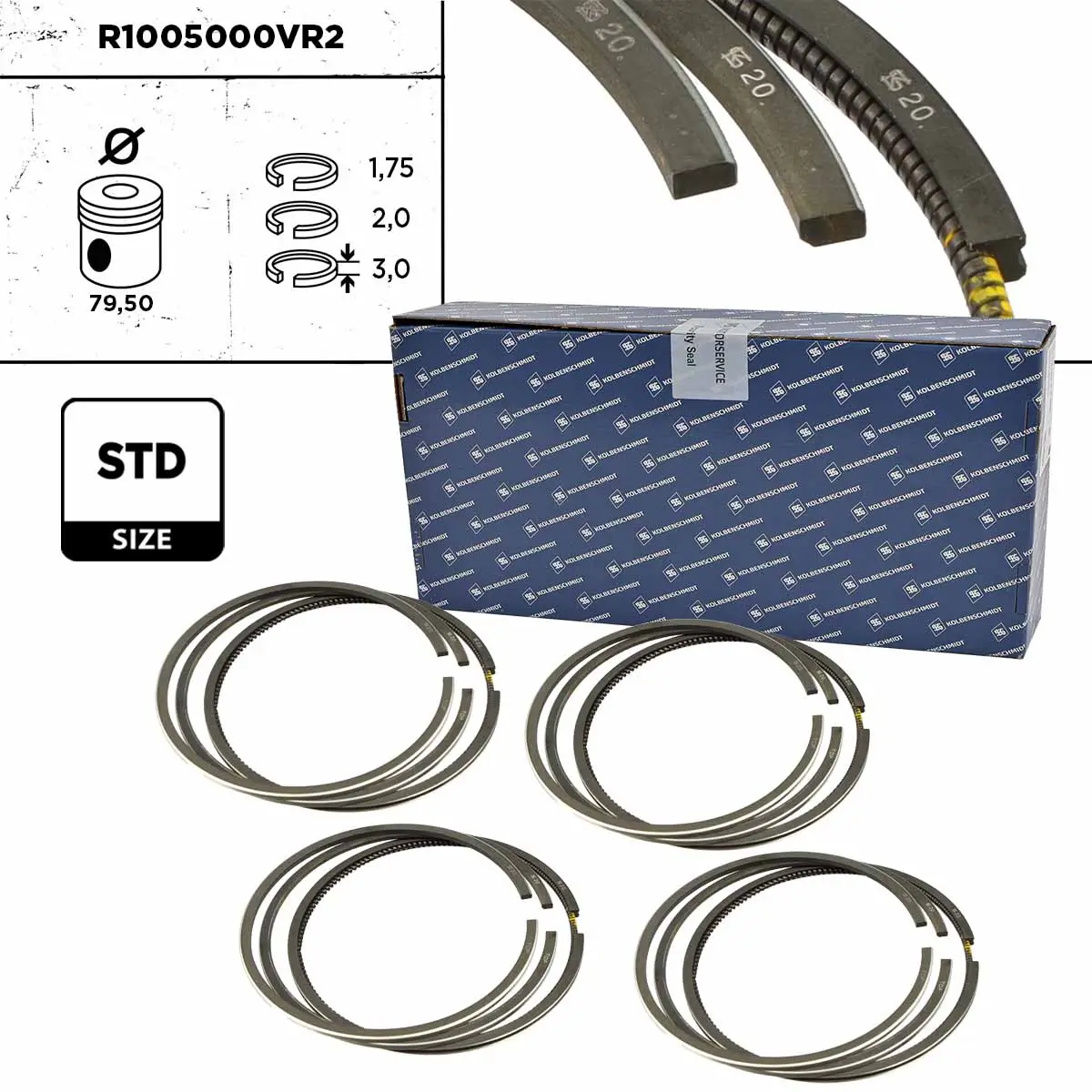 Kolbenringsatz ET ENGINETEAM R1005000VR2