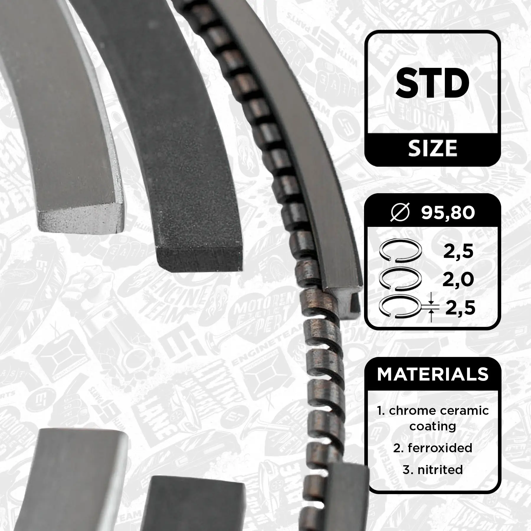 Kolbenringsatz ET ENGINETEAM R1007000