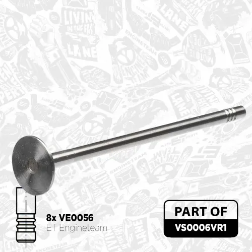 Ventilsatz, Einlass-/Auslassventil ET ENGINETEAM VS0006VR1 Bild Ventilsatz, Einlass-/Auslassventil ET ENGINETEAM VS0006VR1