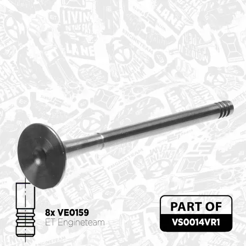 Ventilsatz, Einlass-/Auslassventil ET ENGINETEAM VS0014VR1 Bild Ventilsatz, Einlass-/Auslassventil ET ENGINETEAM VS0014VR1