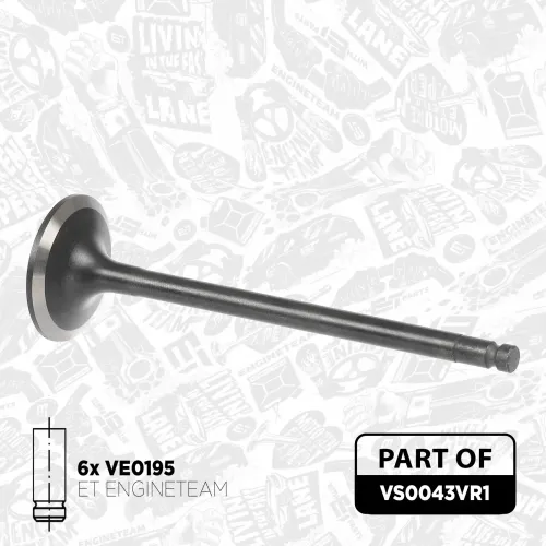 Ventilsatz, Einlass-/Auslassventil ET ENGINETEAM VS0043VR1 Bild Ventilsatz, Einlass-/Auslassventil ET ENGINETEAM VS0043VR1